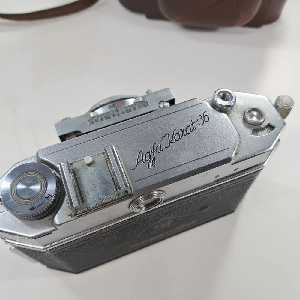 AGFA KARAT 36 film CAMERA SYNCHRO-COMPUR Folding Rangefinder‎ Rodenstock Heligon